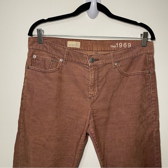 Gap Women’s Brown Sexy Boyfriend Corduroy straight mid rise leg in 27R - Picture 3 of 9